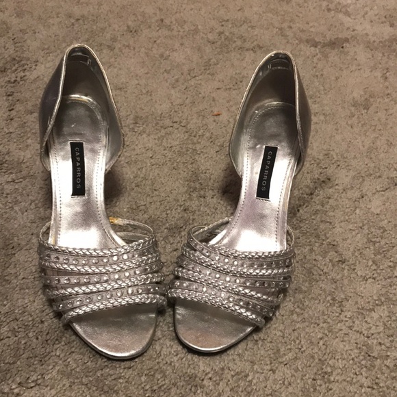 Caparros Silver Rhinestone Strappy Sandal - Picture 1 of 5